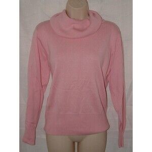 Pink Sz Small Casual or Dress Stretchy Cotton Blend Cowl Neck Sweater DRESSBARN